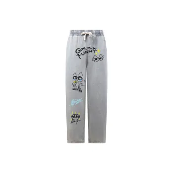 GXXX Autumn And Winter Models Lace-Up Straight Fit Jeans Unisex