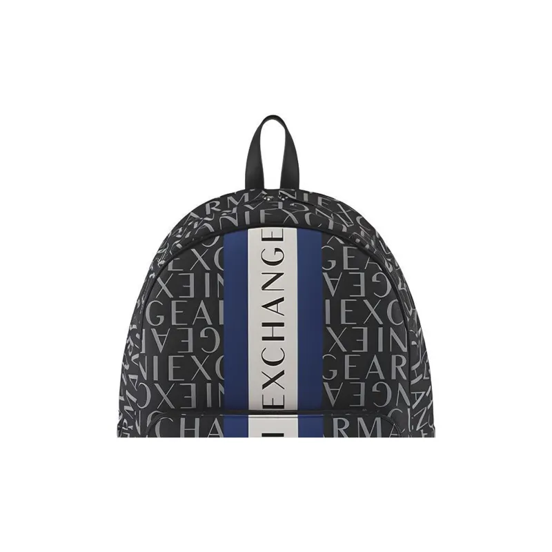 ARMANI EXCHANGEAE Polyester With Cotton Backpack Medium Size Men's Black & Blue-3