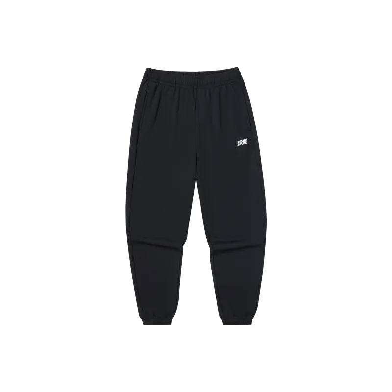 Erke Variety Training Collection Knitted Sports Pants Men's Jet Black-0