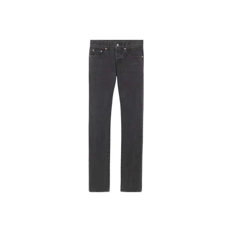 SAINT LAURENT Button Detailed Slim Fit Jeans-0