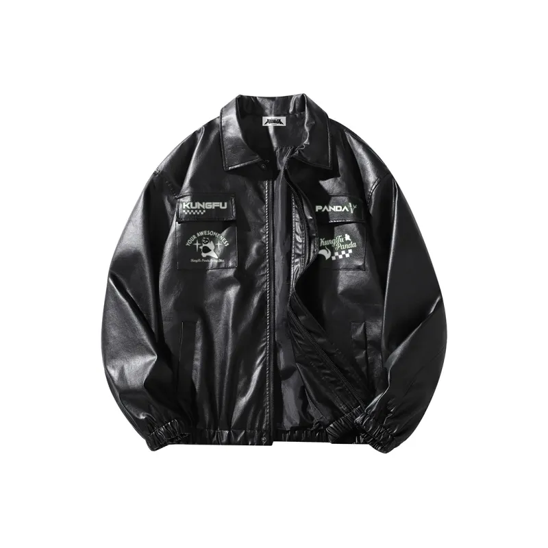 Kung Fu Panda Leather Jacket Unisex-0