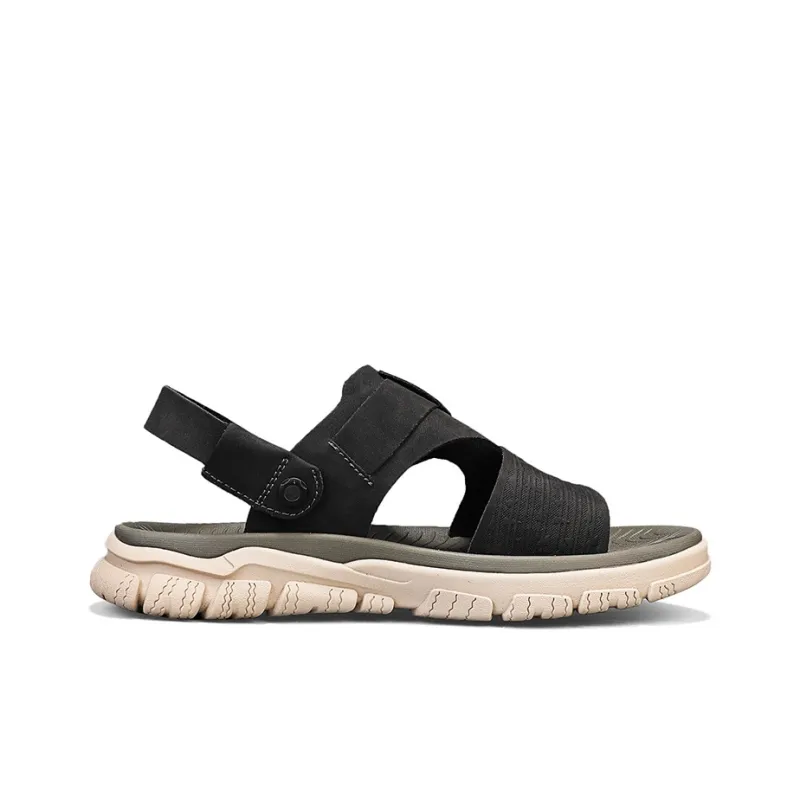 Jeep Beach Sandals Men Dark Brown/Light Gray-1