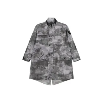 STONE ISLAND Compass Badge High Neck Mesh Overlay Parka