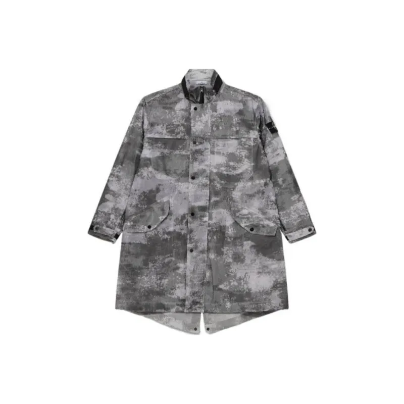 STONE ISLAND Compass Badge High Neck Mesh Overlay Parka-0