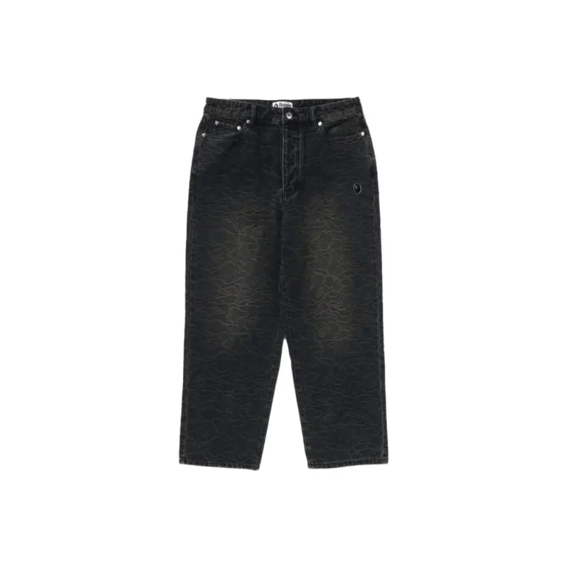 Bape Line Camo Jacquard One Point Relaxed Fit 13Oz Denim Pants-5