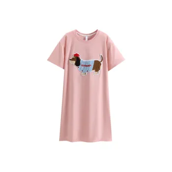 White Ran Nightgown Women's Cherry Blossom Pink