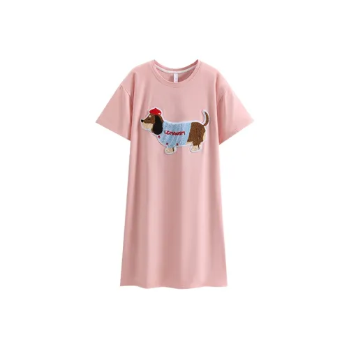 White Ran Nightgown Women's Cherry Blossom Pink