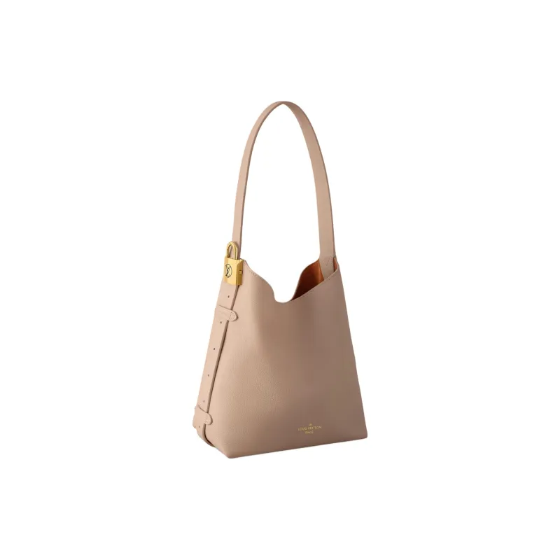 LOUIS VUITTON Low Key Hobo Cow Leather Shoulder Bag Small Size Women's Walnut-1