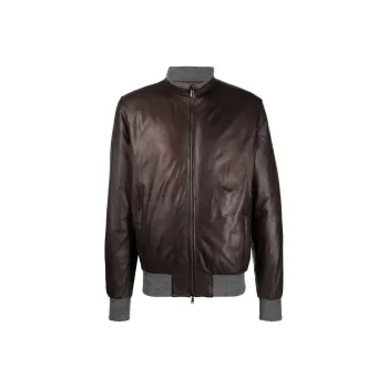BARBA Leather Jacket Men's Walnut Brown