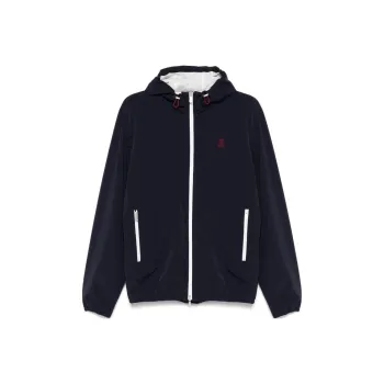Brunello Cucinelli Logo Embroidered Zip Up Hooded Jacket