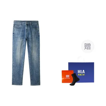HLA The Mountain Is Not In The High Series Jeans Men's Blue Gray Denim Gradient