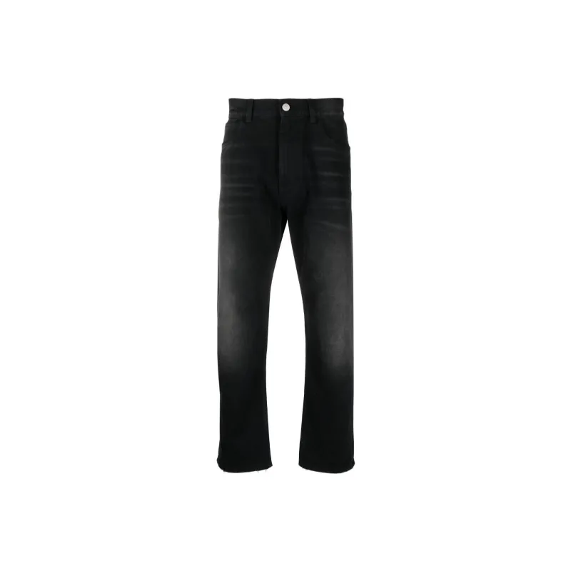 MARNI Whiskering Effect Logo Patch Jeans-0