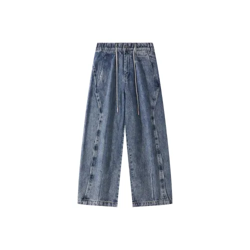 HOKLV Jeans Unisex Blue