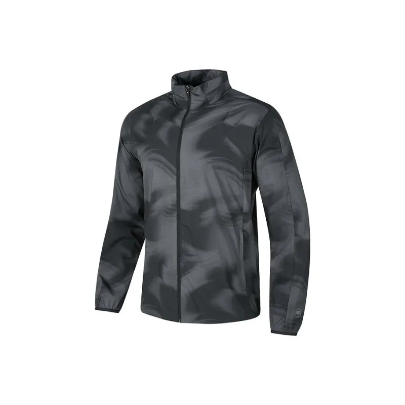 Skechers Jackets Coats Men's Black Gray Ink All Over Print-0