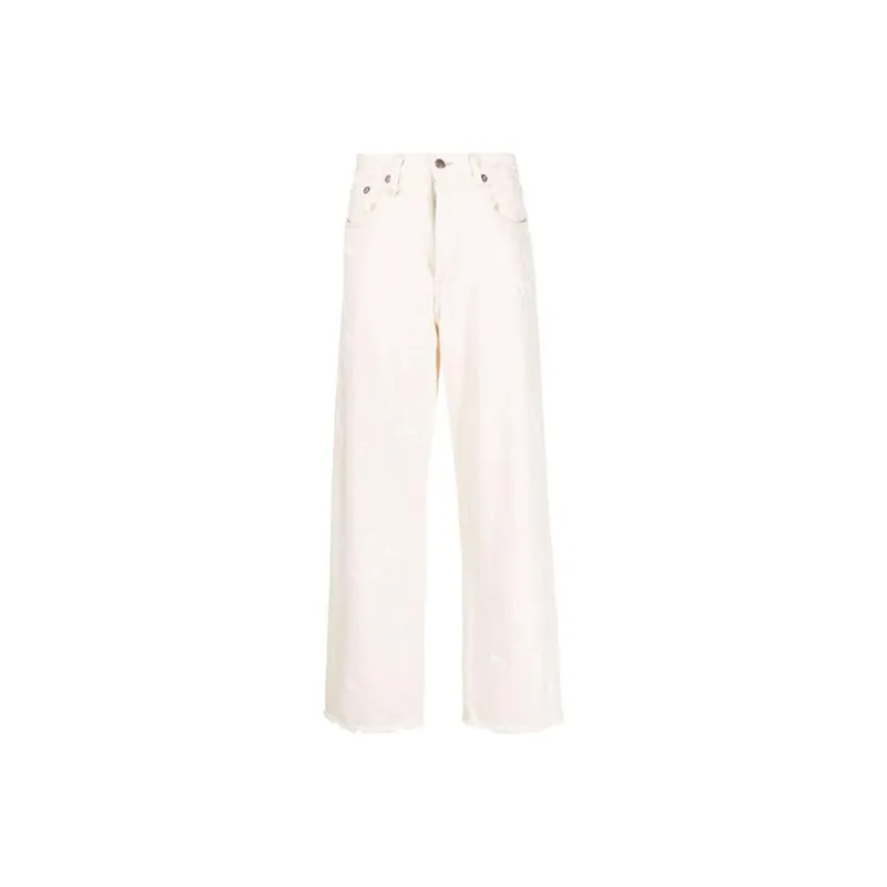 R13 D'Arcy Paint-splatter Wide-leg Jeans-0