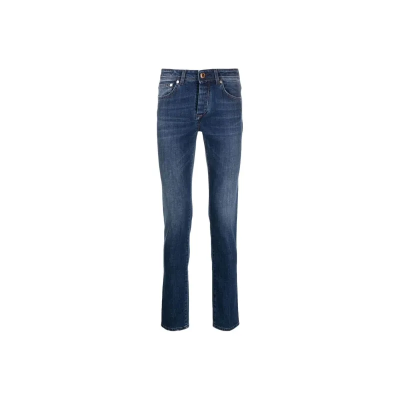 BARBA Logo patch Slim cut Jeans-0