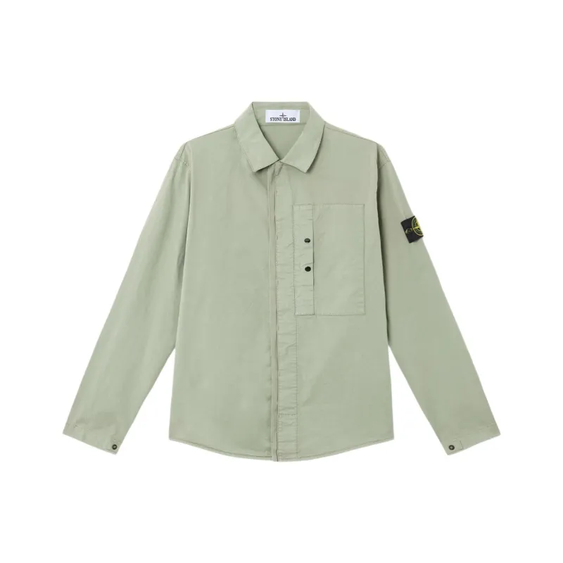 STONE ISLAND Compass Patch Long Sleeved Overshirt-0
