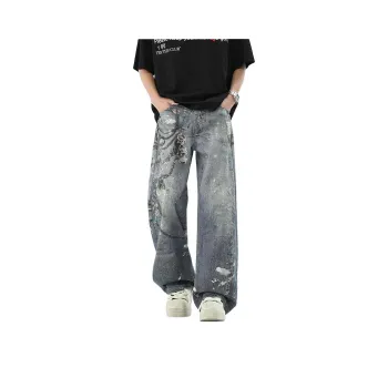HOKLV Jeans Unisex Dark Blue