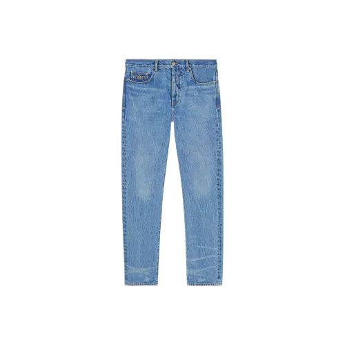 VERSACE Medusa Biggie Mid Rise Straight Leg Jeans