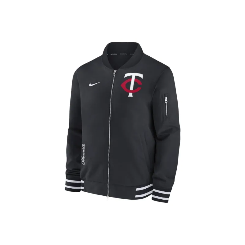 Nike Minnesota Twins Authentic Collection Men's Nike Mlb Full Zip Bomber Jacket-0