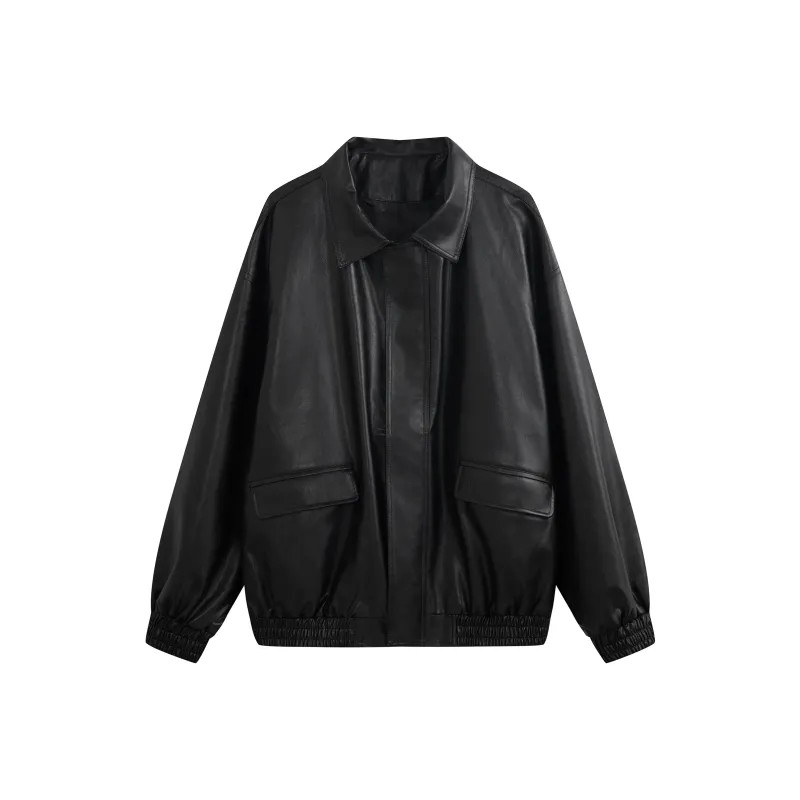 YATSI Leather Jacket Unisex Orange Purple-3