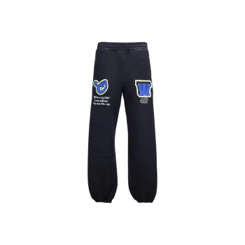 OFF-WHITE Logo Flocked Straight Leg Trousers