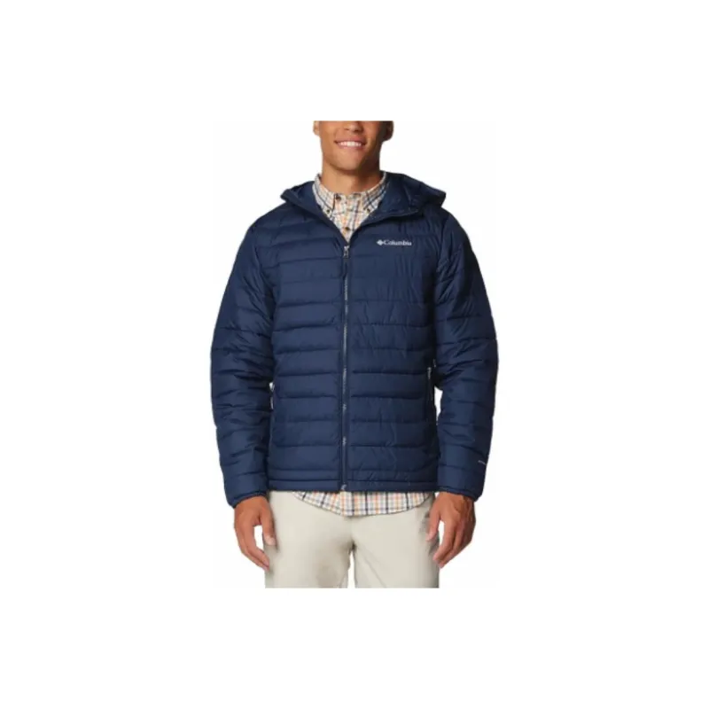 Columbia Powder Lite 2 Mens Navy Blue Hooded Jacket Jacket Men's Marine Blue-0