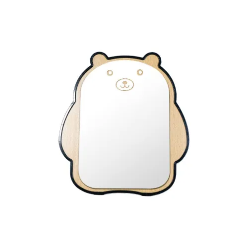 FOYULE Cute HD Makeup Mirror Make up Tools Minimalist Style Portable Folding Mirror Cartoon Bear Styling