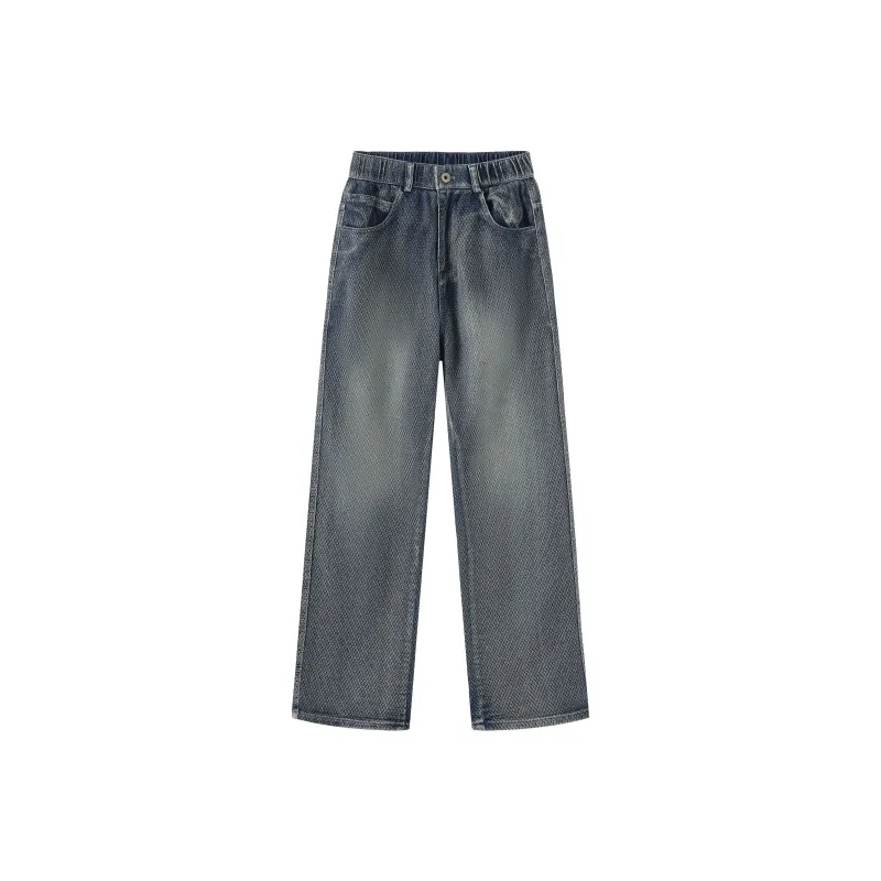 COLDSTONE Dragon Scale Pattern Jeans Unisex-0
