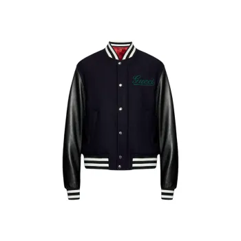 GUCCI Leather Varsity Jacket