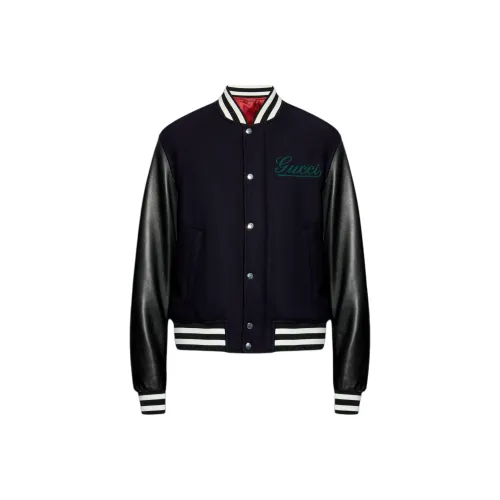 GUCCI Leather Varsity Jacket