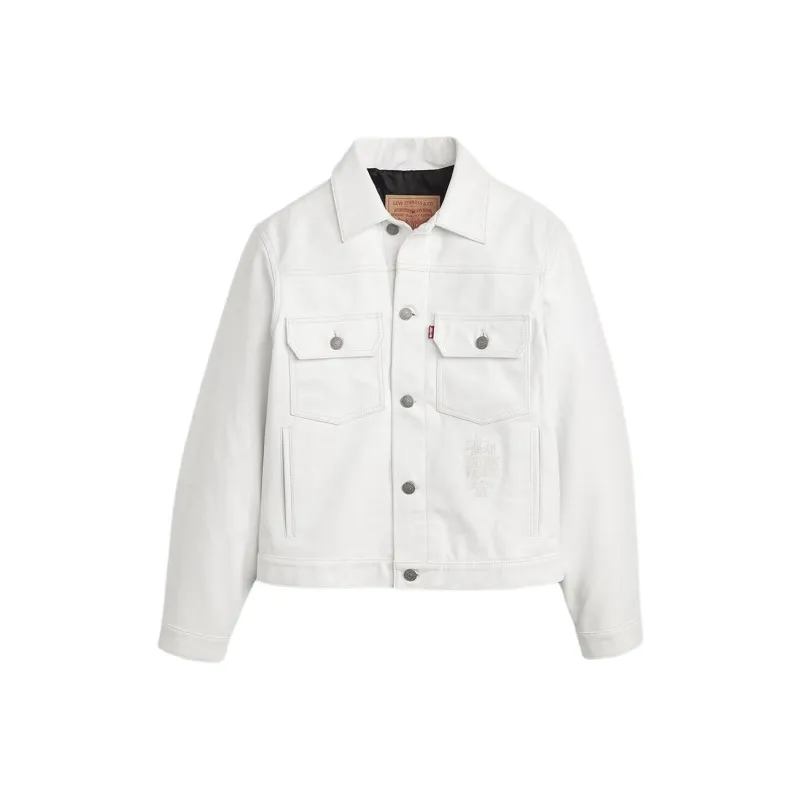 Stussy X Levi's Leather Trucker Jacket-0