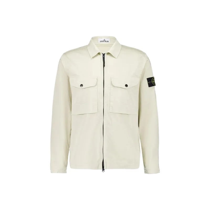 STONE ISLAND Compass Patch Zipped Overshirt-0