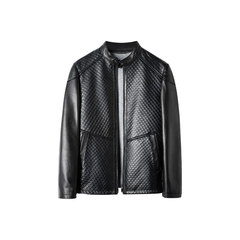 FORTEI Leather Jacket Men's Black-0