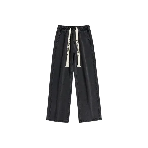 FANBIOU Jeans Unisex Black Gray Color