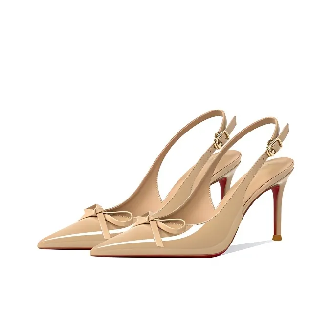 Lan Miao Slim Heel High Heels Women's Classic Nude-1