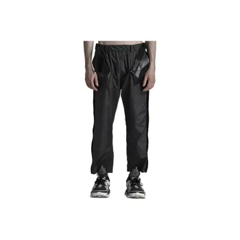 NORVINCY Breathable Elastic Waistband Solid Color Patchwork Casual Pants Unisex