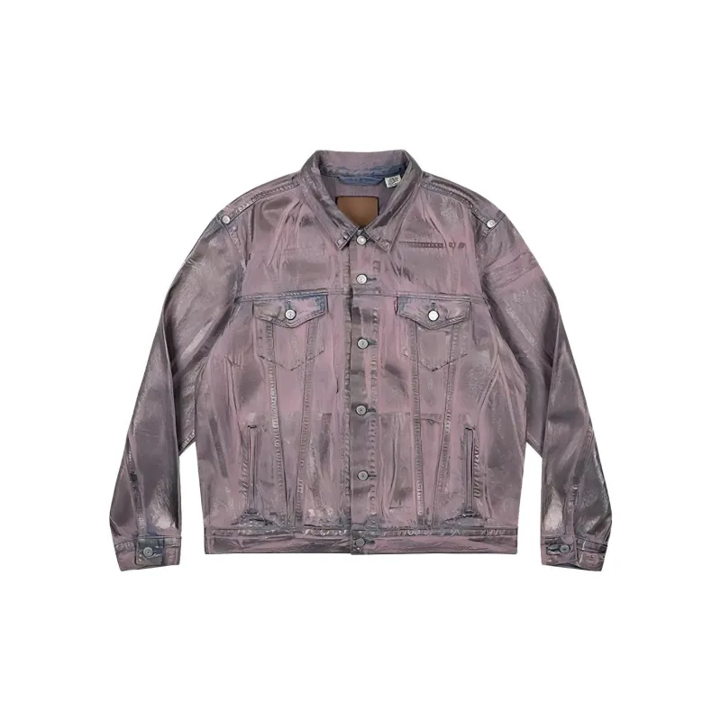 Good Bai X Levis GOOD BAI Collaboration Jackets Unisex Peach Pink-0