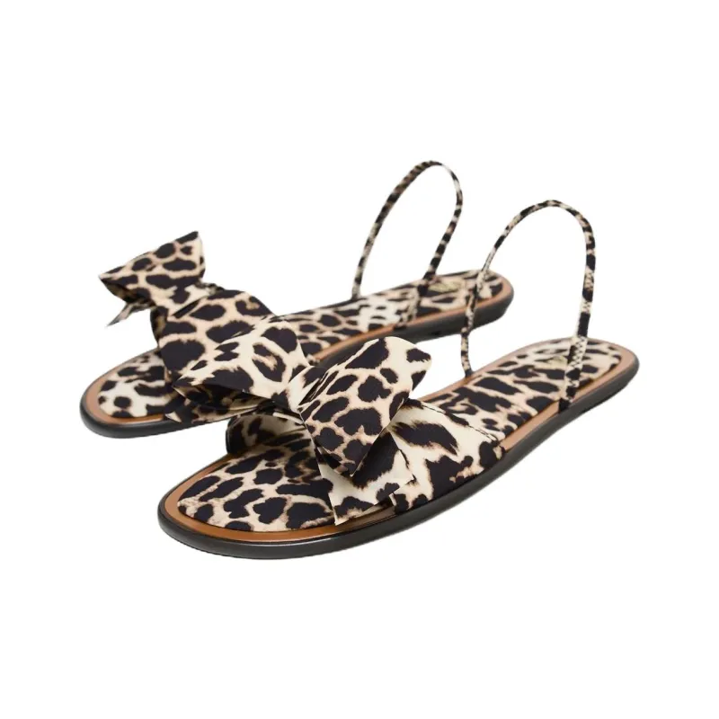ZARA One Strap Sandals 1cm Women's Leopard Print-2