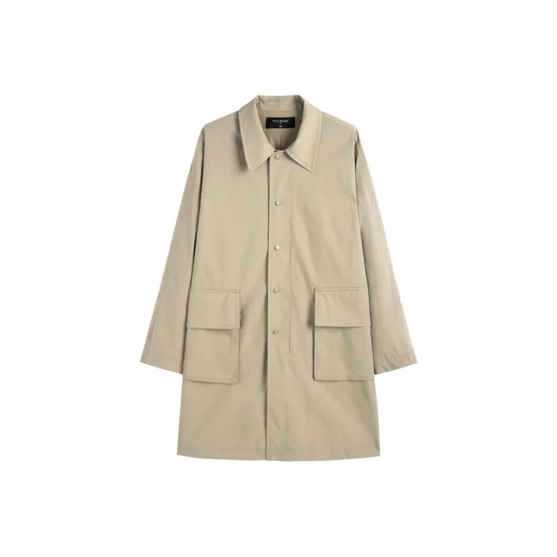 PEACEBIRD MEN Trench Coat Men's Khaki-0