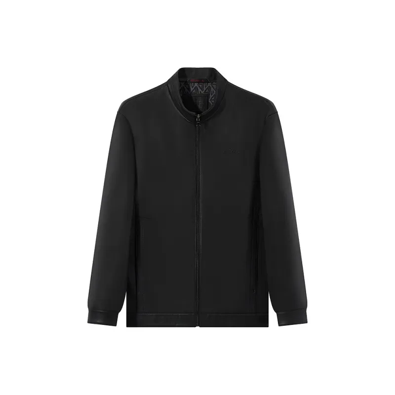 SEVEN Sheepskin Leather Jacket For Fall And Winter Men's Black-0