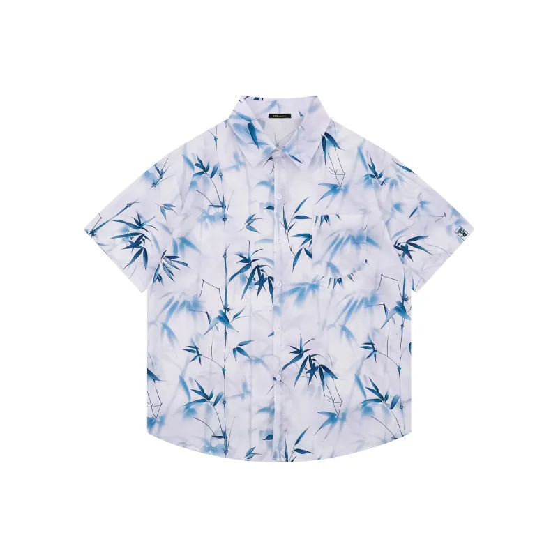 Yiwen Shirt Unisex Ink Wash Bamboo Shadow-0
