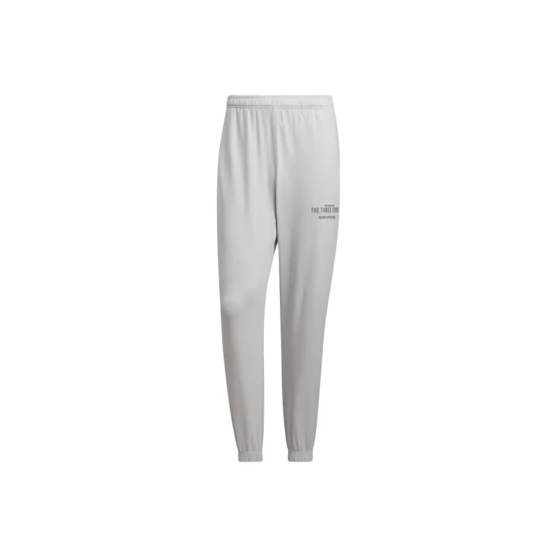 Adidas Knitted Sweatpants Men Solid Light Gray-0