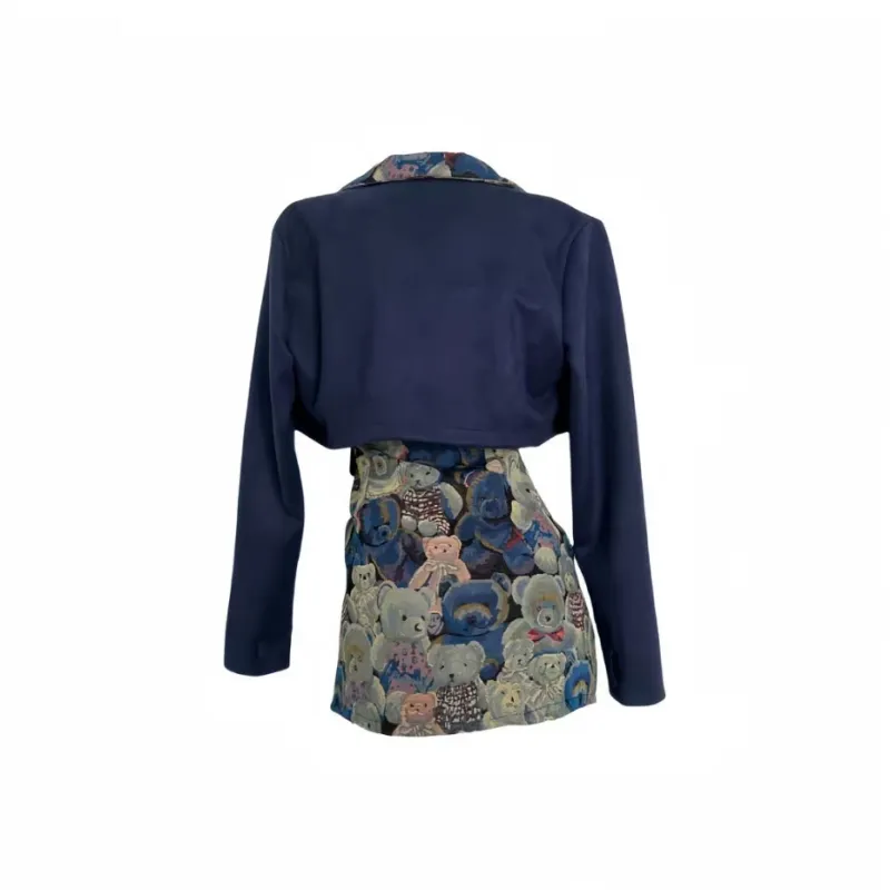 PUREIDOL Long Sleeved Dress Women's Dark Blue-1