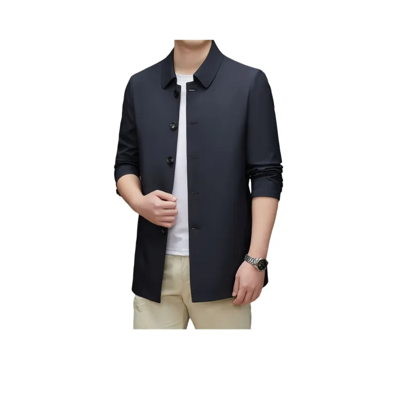 PIERRE CARDIN Trench Coat Men Navy Blue-0