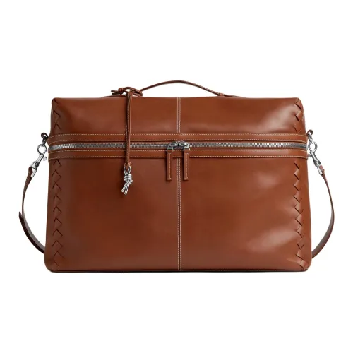 Bottega Veneta Calfskin Travel Bag Men's Light Wood & Natural