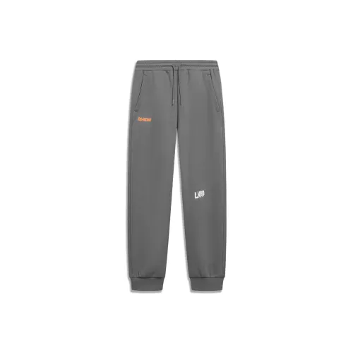 LiNing Sports Life Collection Knitted Sports Pants Men's Lead Gray