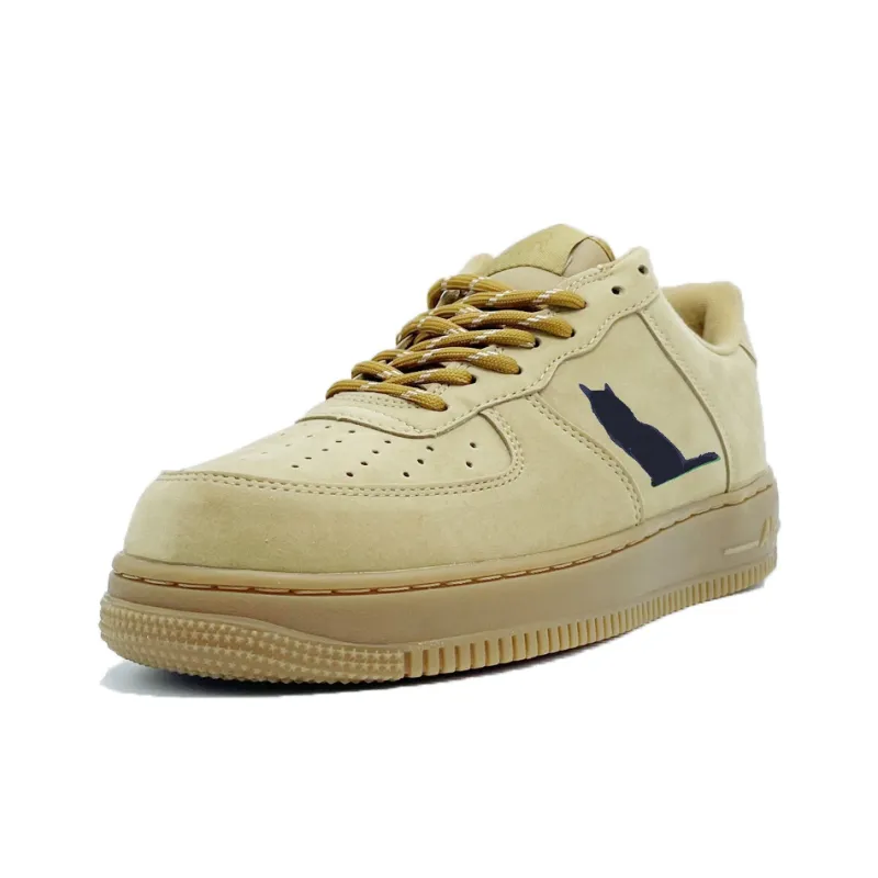 PAIN OR PLEASURE Low Top Skateboard Shoes Unisex Wheat-2