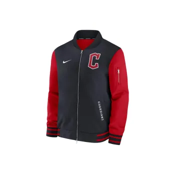 Nike Cleveland Guardians Authentic Collection Dugout Men's Nike Mlb Full Zip Bomber Jacket