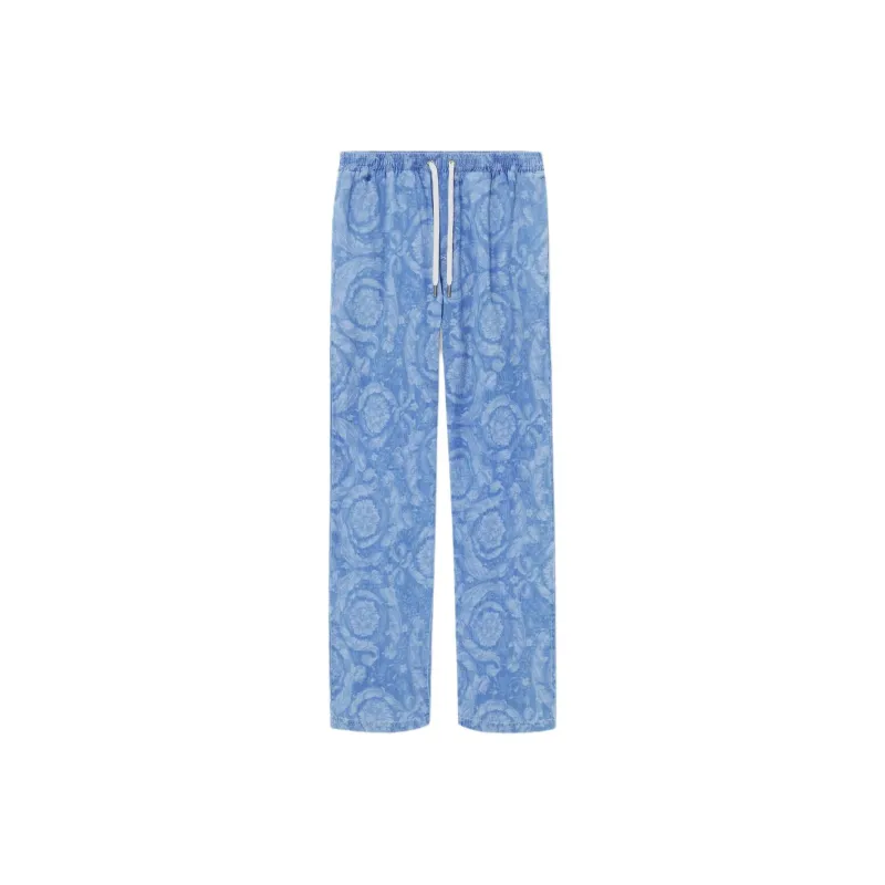 VERSACE Barocco Chambray Drawstring Denim Trousers-0